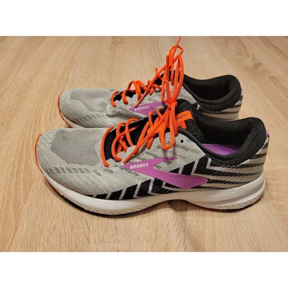 Brooks Launch 6 Women's Grey/Black/Purple Running Shoes Sneakers Size 9.5